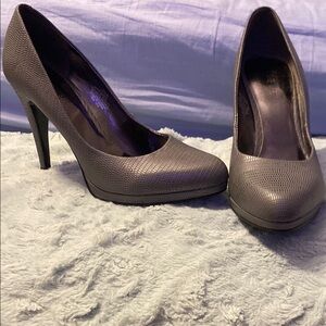 Nine West Shimmering Silver Heels